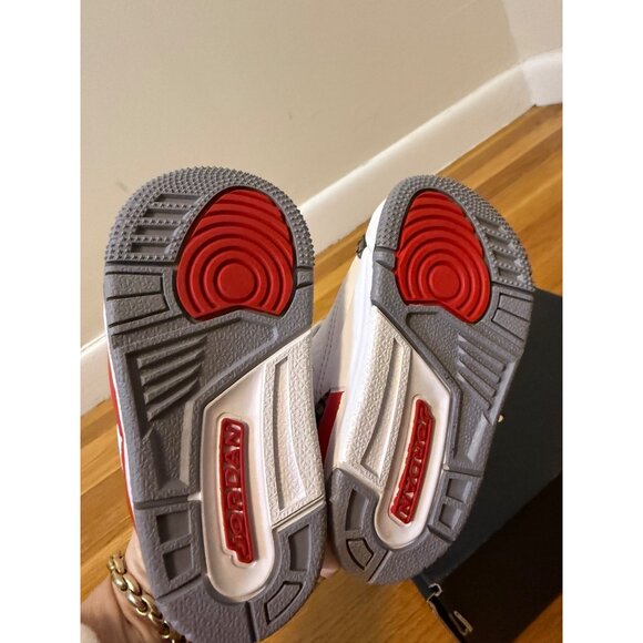 Air Jordan 3 Retro TD White/Fire Red/Black Infant Shoes Size 5C - Picture 8 of 10